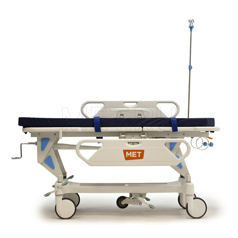 МЕТ ТВ-40 Тележка-каталка для перевозки больных с механической системой регулировки высоты 